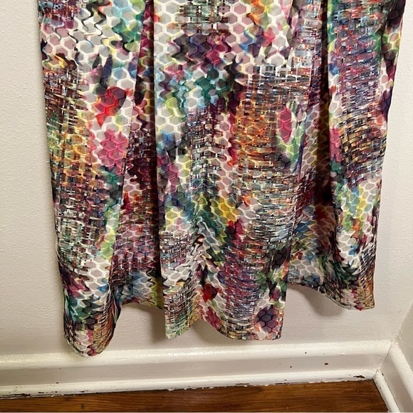 New York & Co Sleeveless Fit & Flare Dress Textured Geometric 10 - Picture 4 of 10